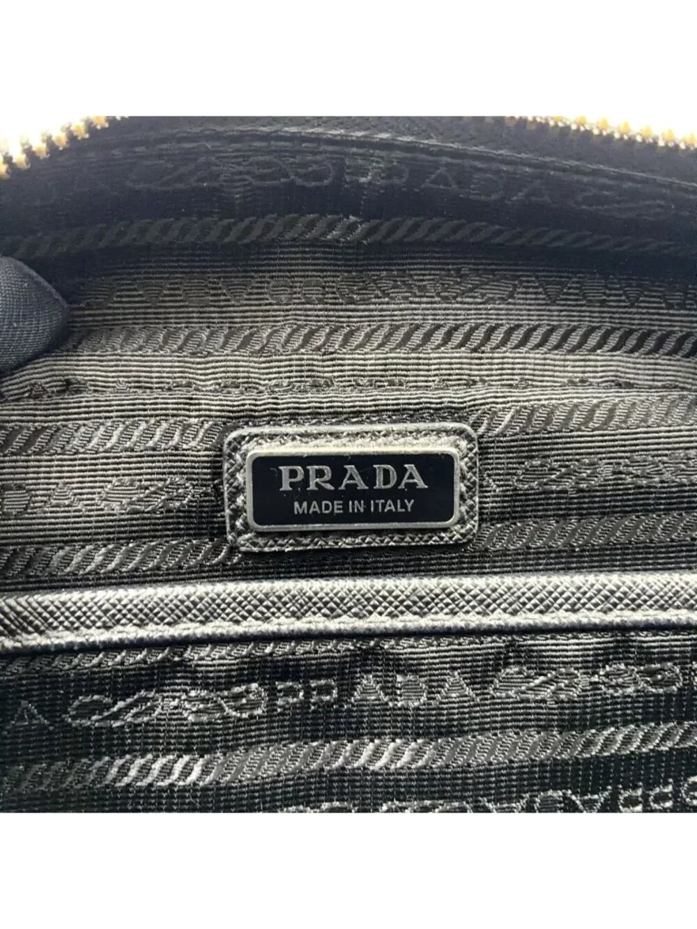 Prada Brick Re-Nylon Leather Nylon Black Shoulder Bag Silver